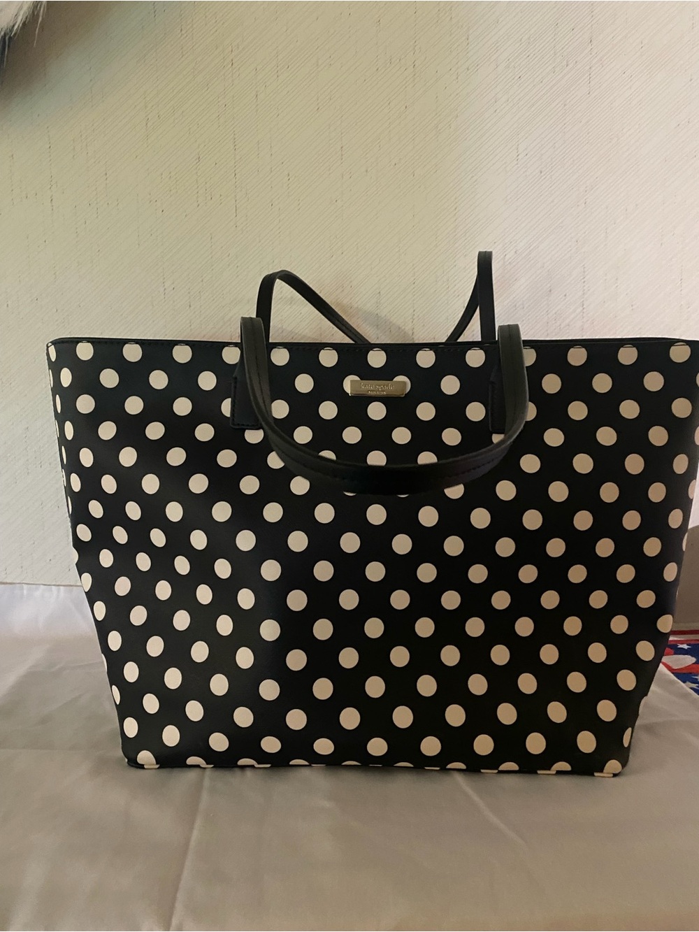 kate spade Black and White Polka Dot Tote